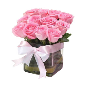 Pink Roses In Vase